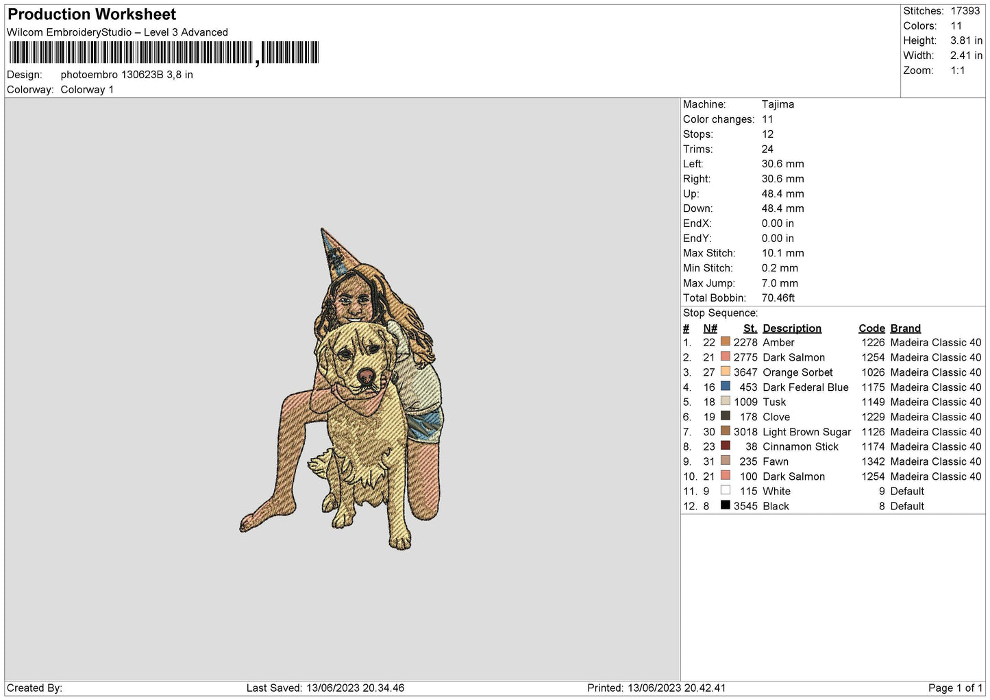 Photoembro 1306b Embroidery File 6 sizes