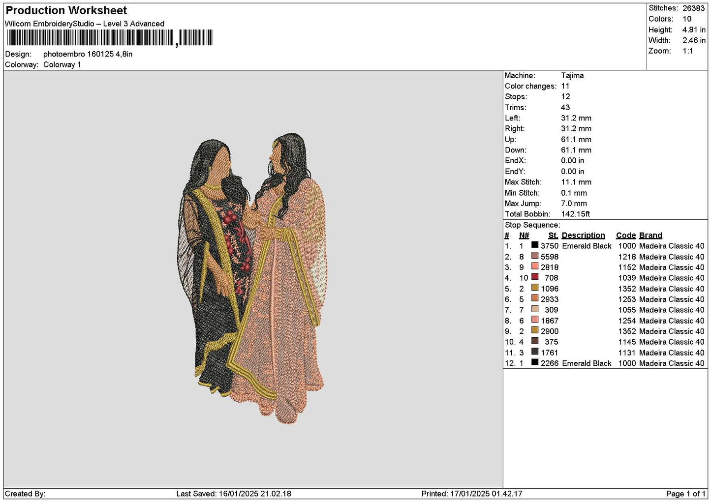 Photoembro 1501 Embroidery File 6 sizes