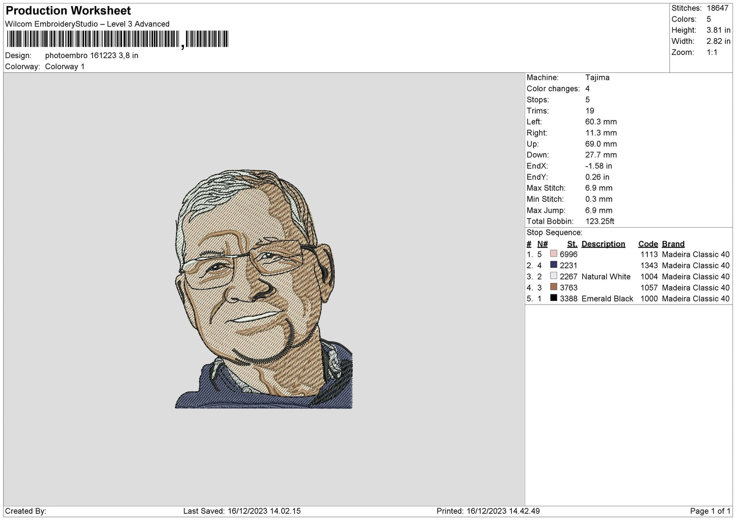 Potoembro 1612 Embroidery File 6 sizes
