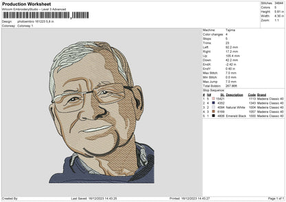 Potoembro 1612 Embroidery File 6 sizes