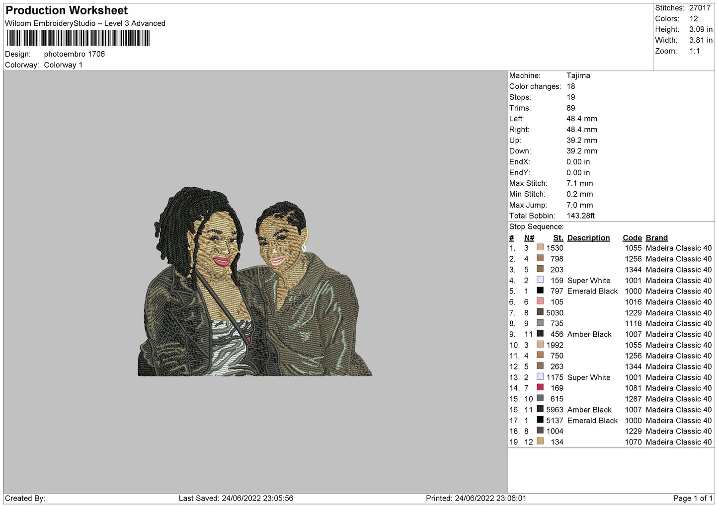 Photoembro 1706 Embroidery File 4 sizes