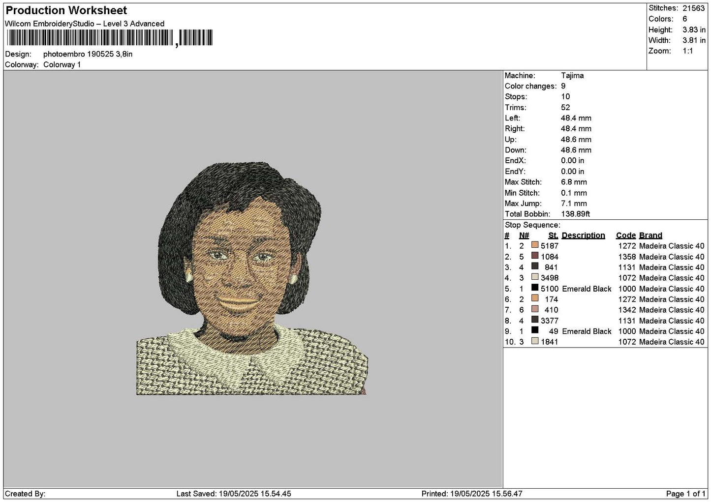 Photoembro 1905 Embroidery File 6 sizes