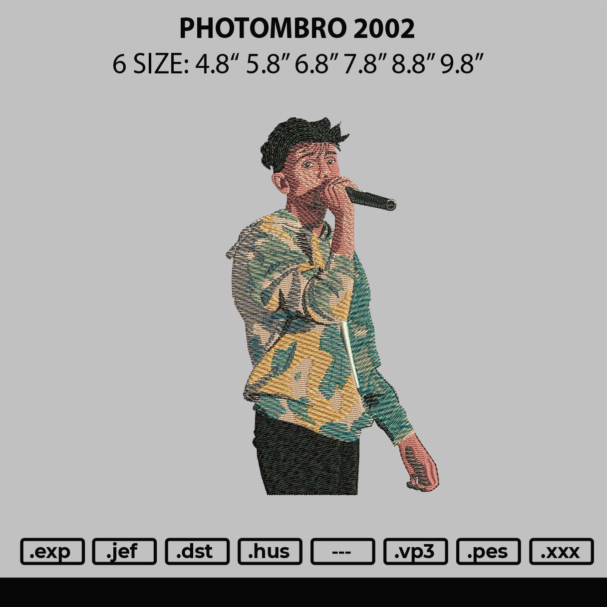 Photoembro 2002 Embroidery File 6 sizes