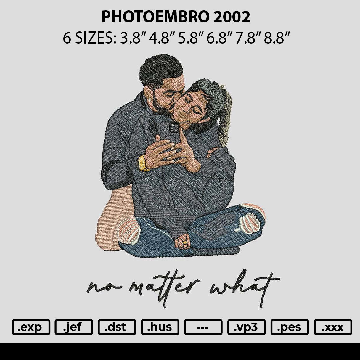 Photoebro 2002 Embroidery File 6 sizes