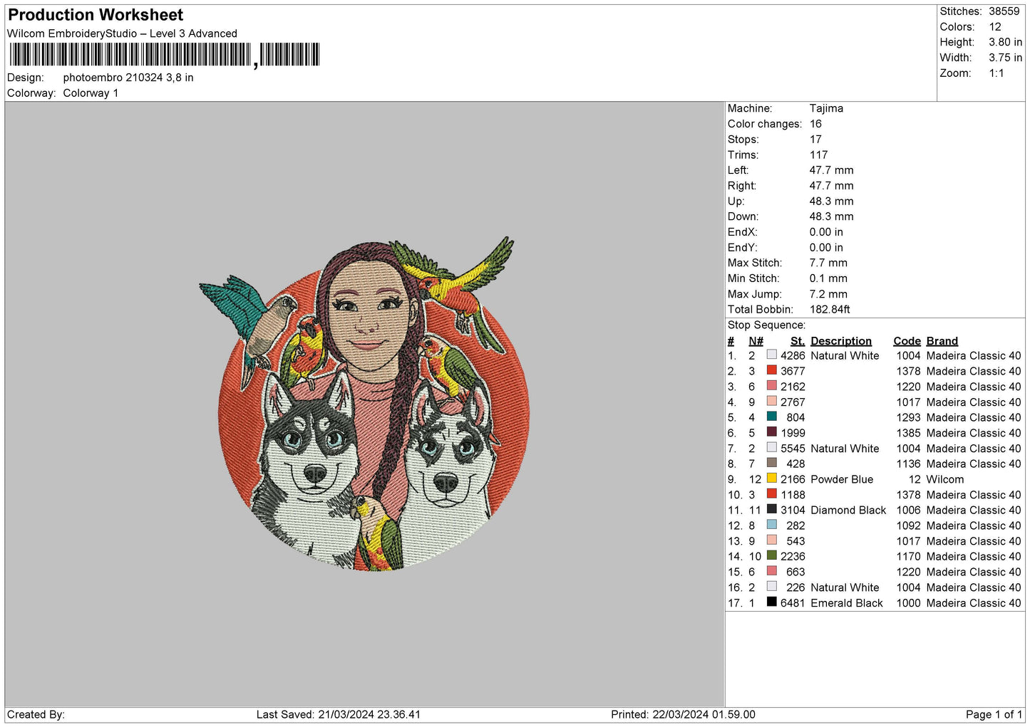 Photoembro 2103 Embroidery File 6 sizes