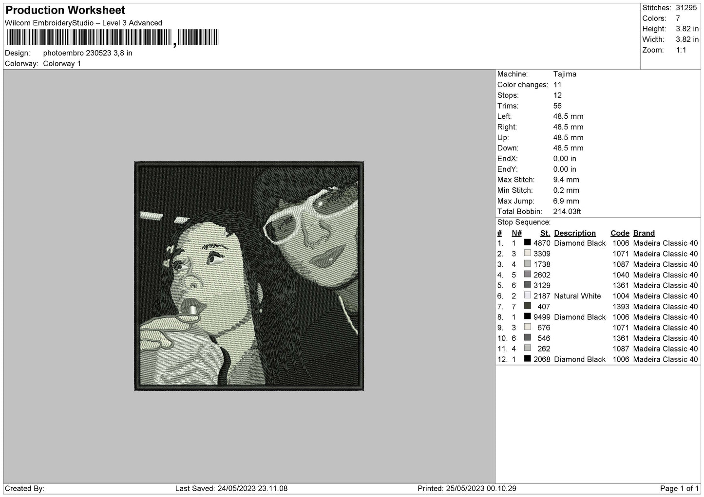 Photoembro 2305 Embroidery File 6 sizes