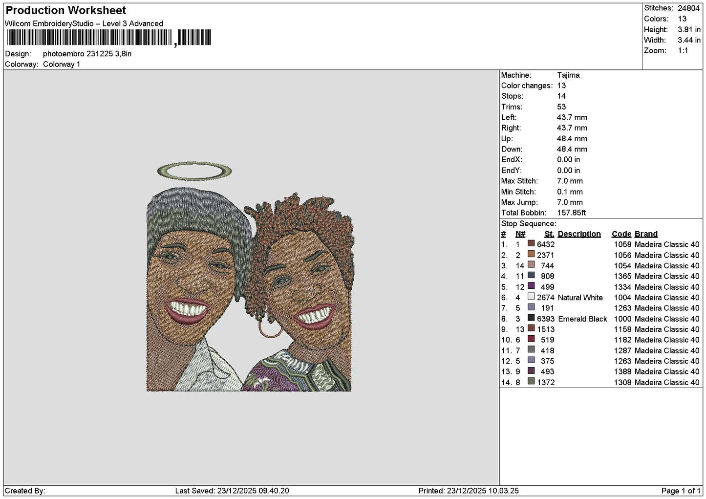 Photoembro 2312 Embroidery File 6 sizes
