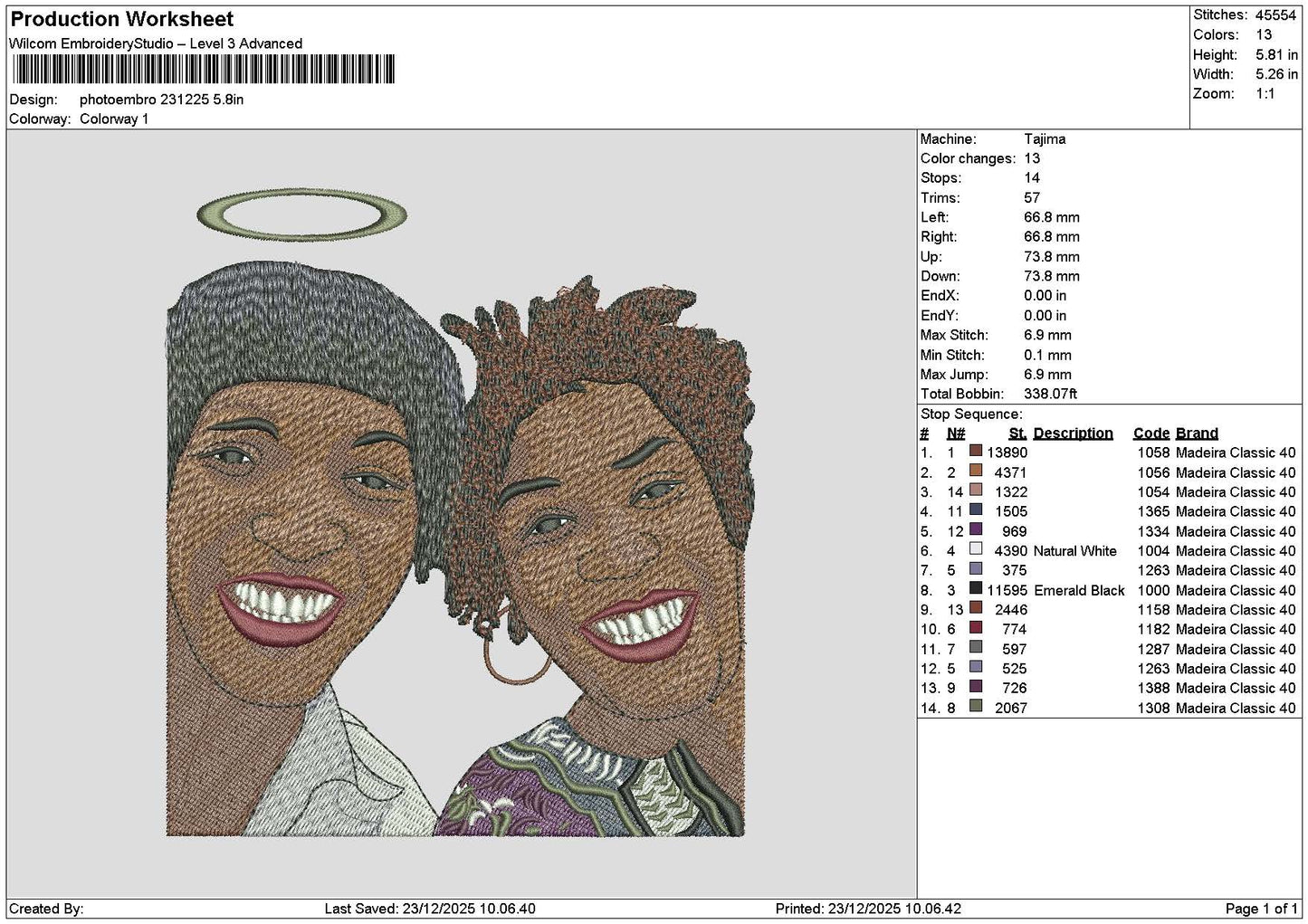 Photoembro 2312 Embroidery File 6 sizes