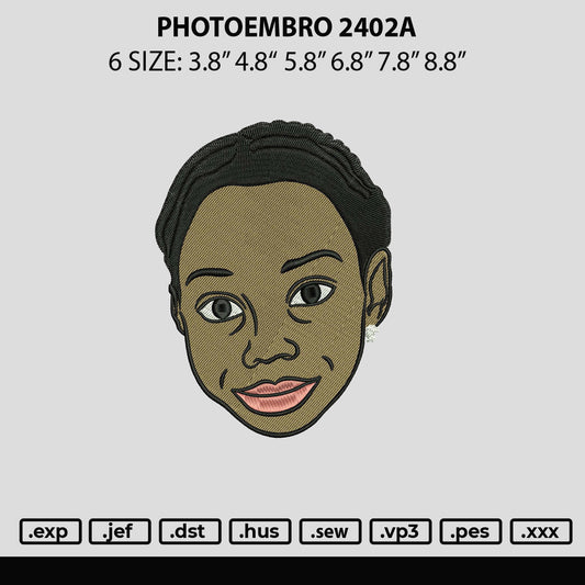 Photoembro 2402a Embroidery File 6 sizes