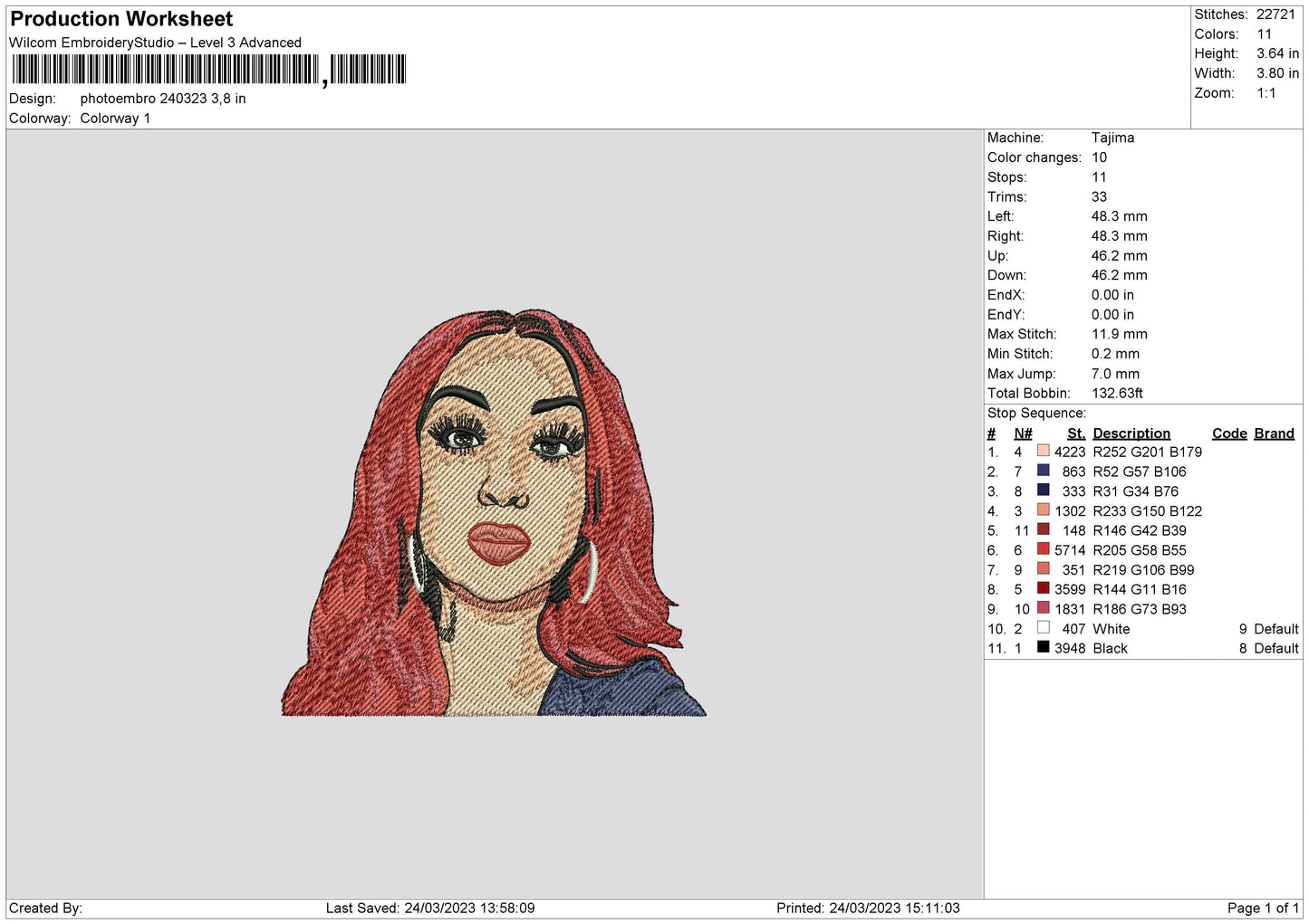 Photoembro 2403 Embroidery File 6 sizes