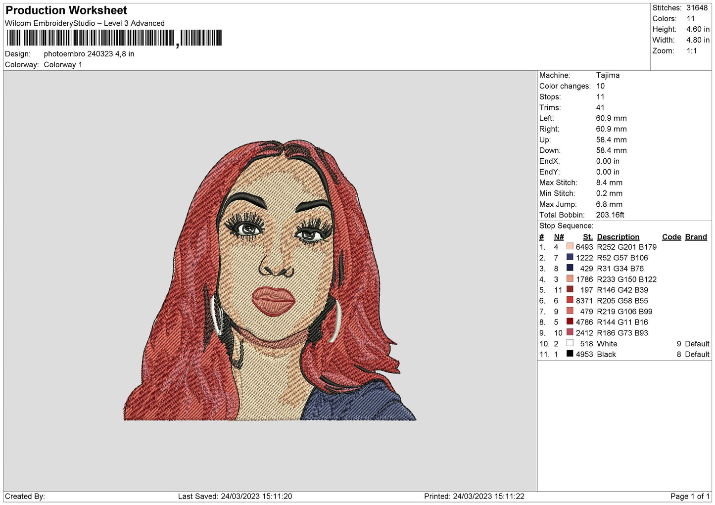 Photoembro 2403 Embroidery File 6 sizes