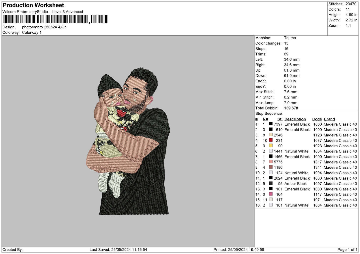 Photoembro 2505 Embroidery File 6 sizes