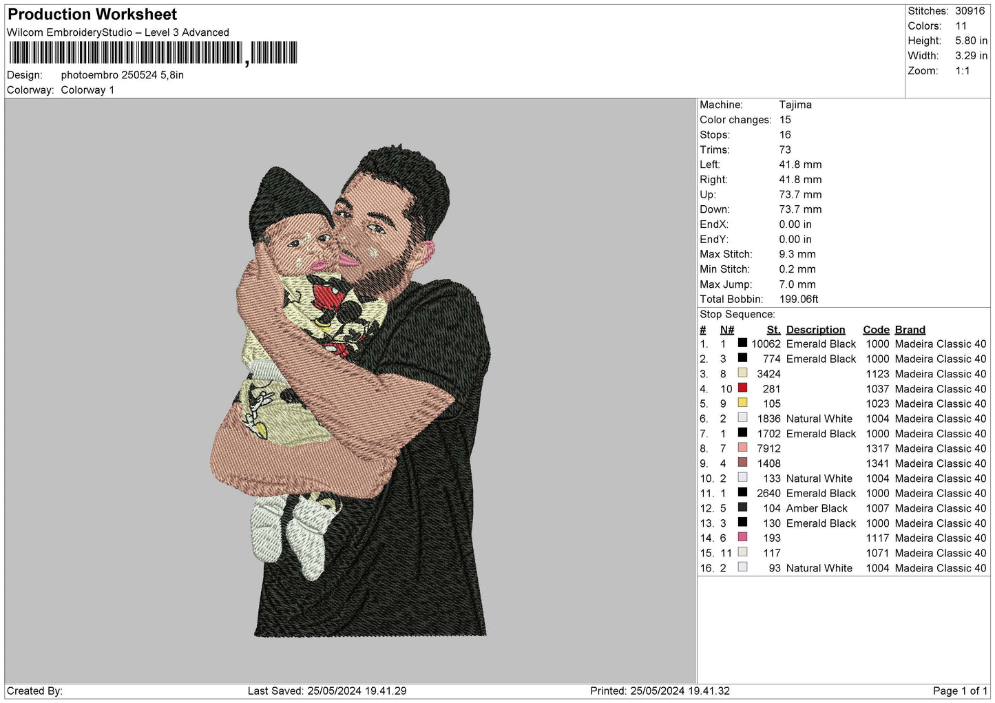 Photoembro 2505 Embroidery File 6 sizes