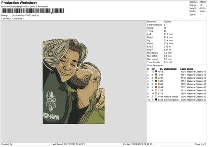 Photoembro 2512b Emboidery File 6 sizes