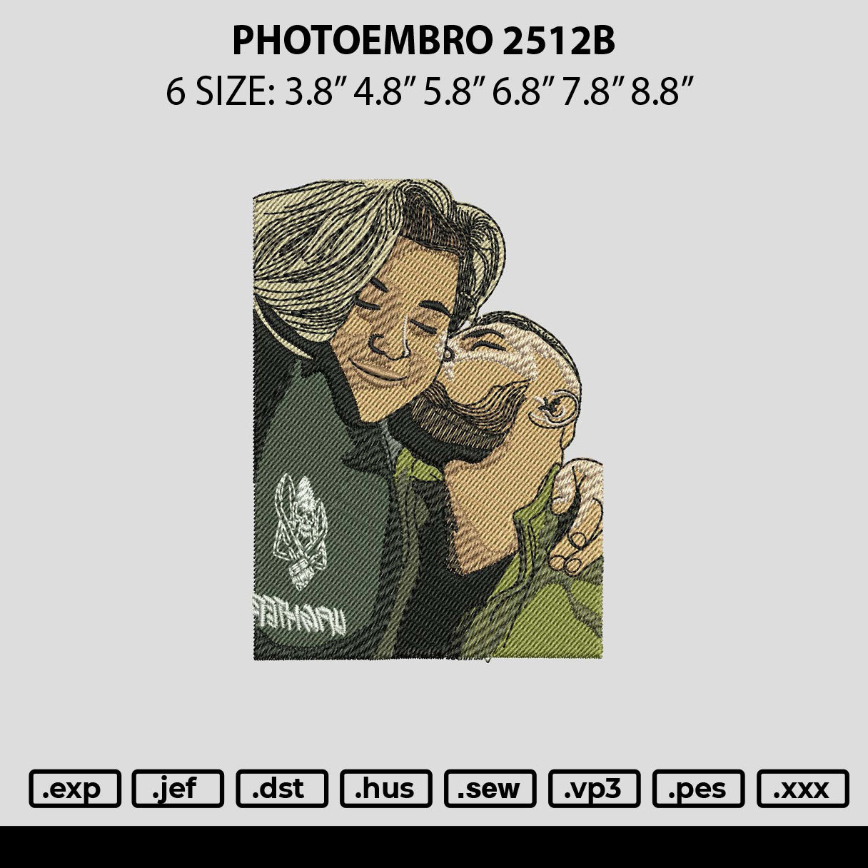 Photoembro 2512b Emboidery File 6 sizes