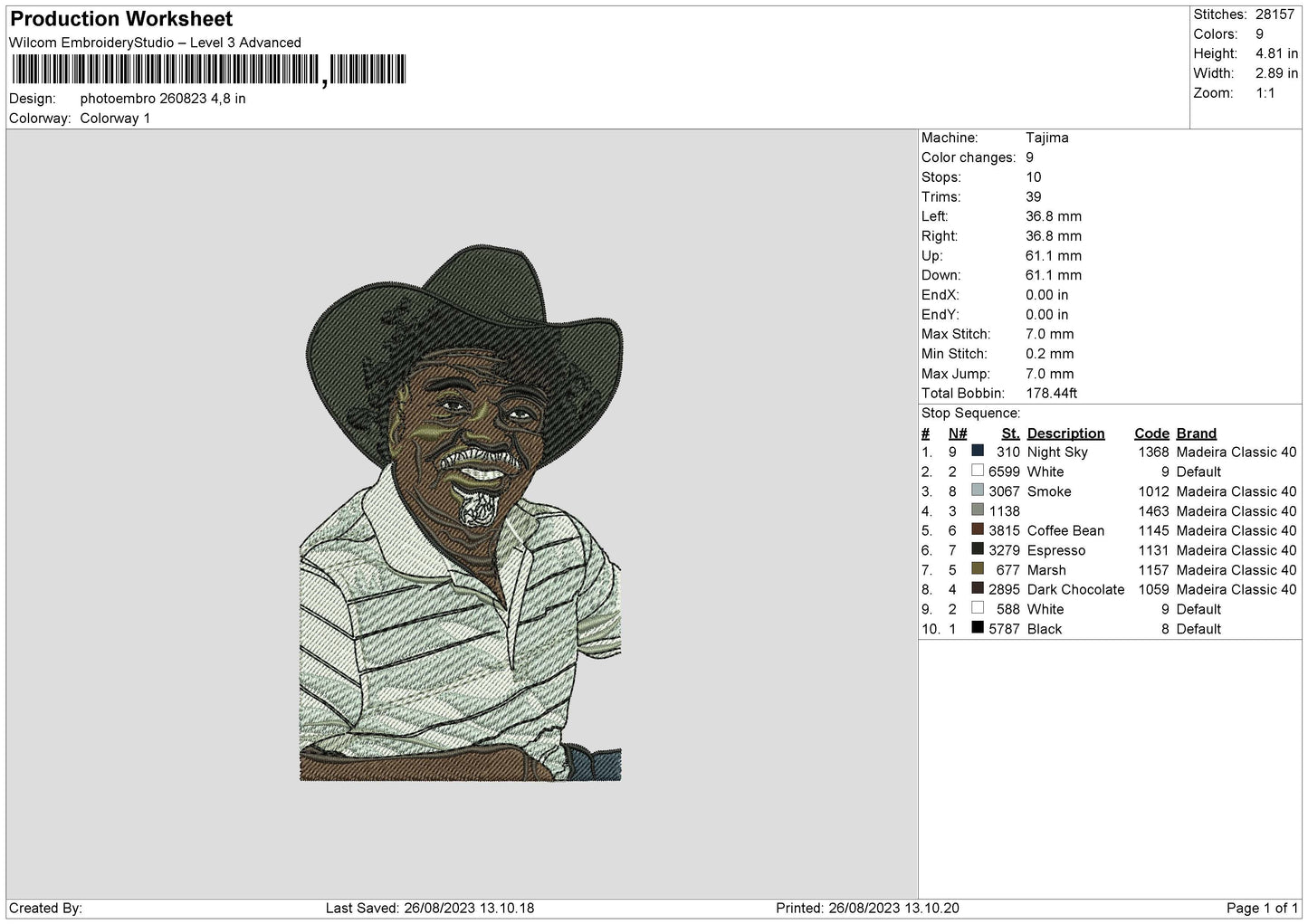 Photoembro 2608 Embroidery File 6 sizes