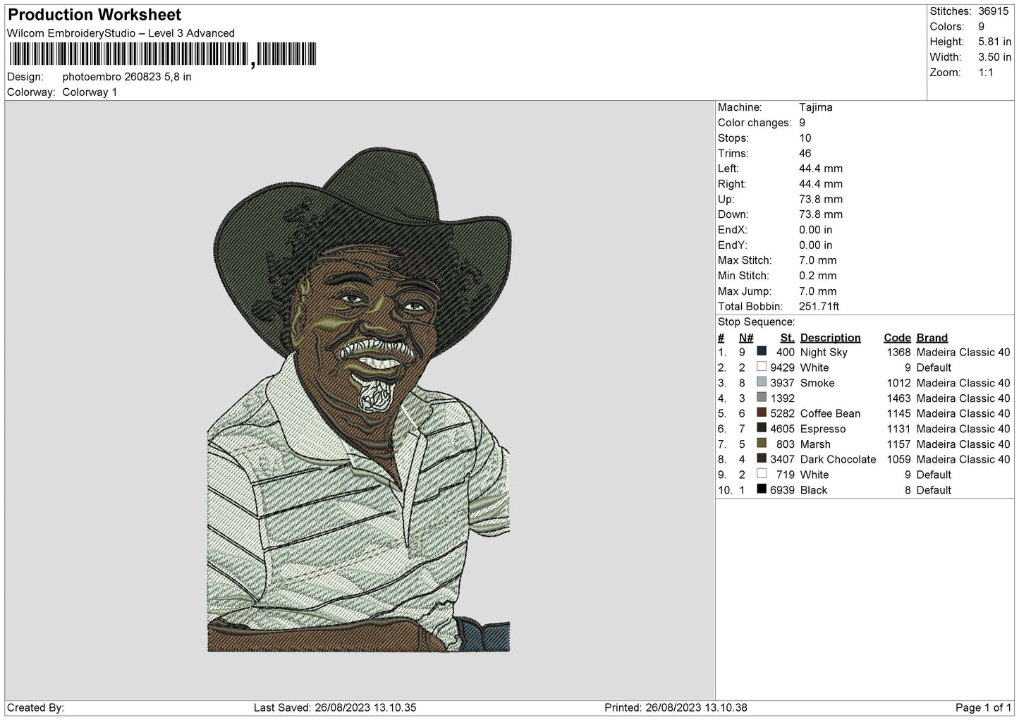 Photoembro 2608 Embroidery File 6 sizes