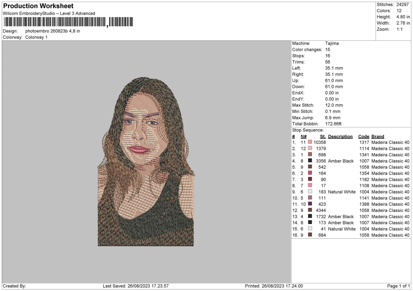 Photoembro 2608b Embroidery File 6 sizes