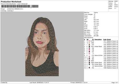 Photoembro 2608b Embroidery File 6 sizes