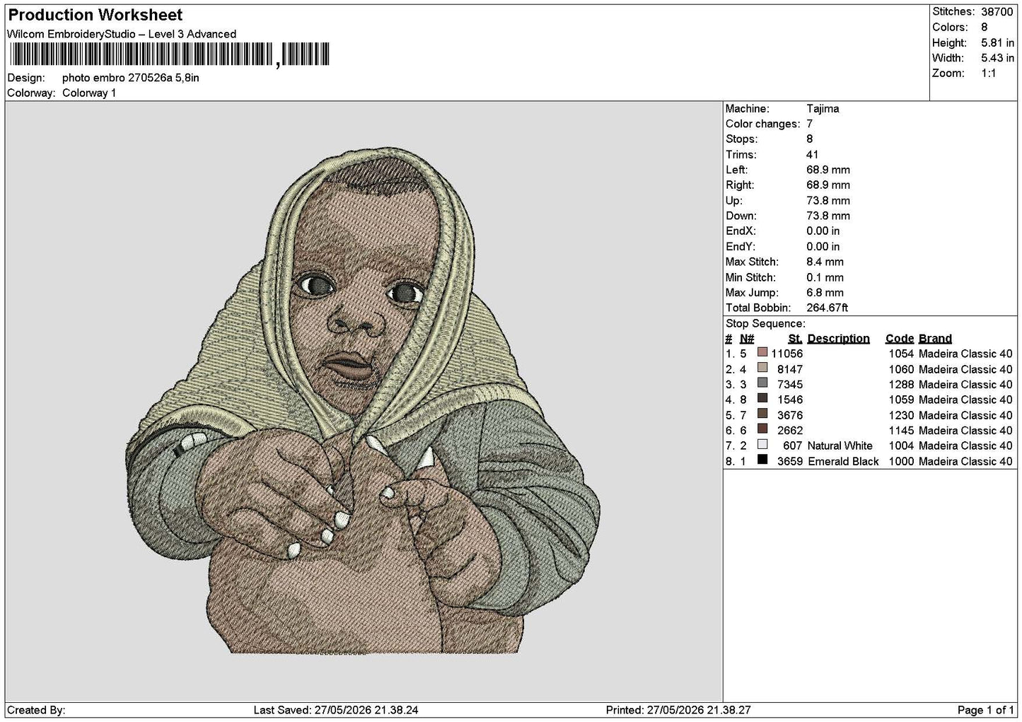 Photoembro 2705a Embroidery File 6 sizes