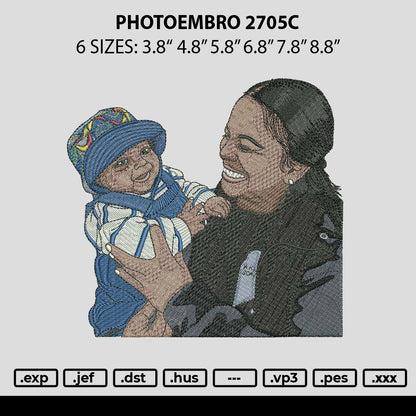 Photoembro 2705c Embroidery Machine Design File 6 sizes