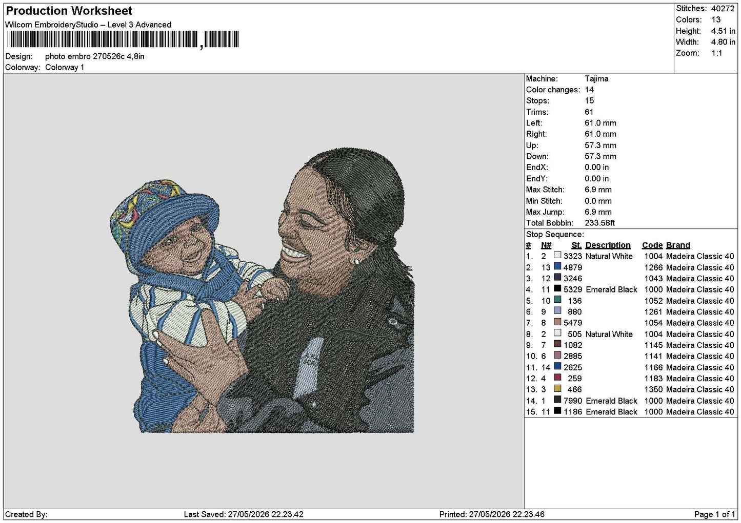 Photoembro 2705c Embroidery Machine Design File 6 sizes