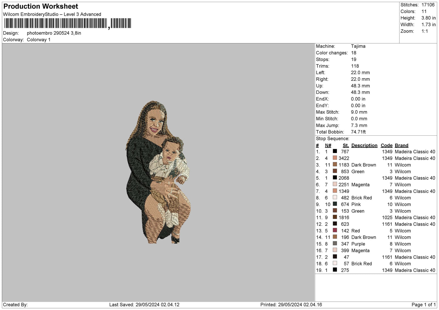 Photoembro 2905 Embroidery File 6 sizes