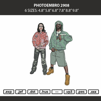 Photoembro 2908 Embroidery Machine Design File 6 sizes