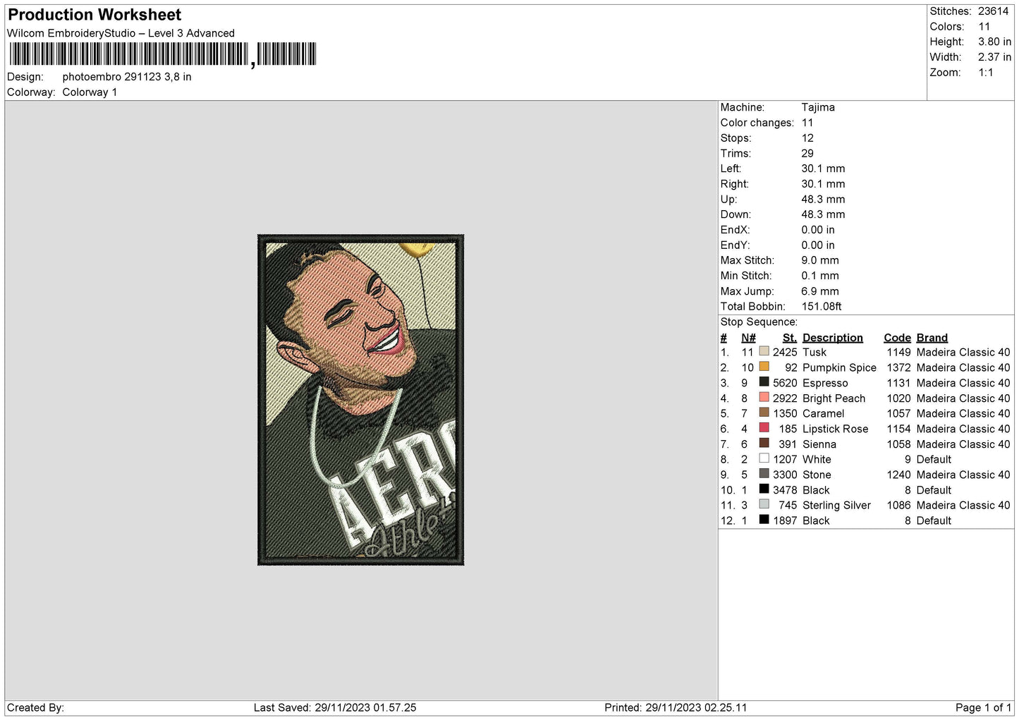 Photoembro 2911 Embroidery File 6 sizes