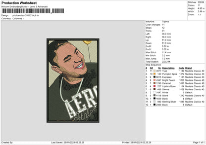 Photoembro 2911 Embroidery File 6 sizes