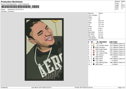 Photoembro 2911 Embroidery File 6 sizes