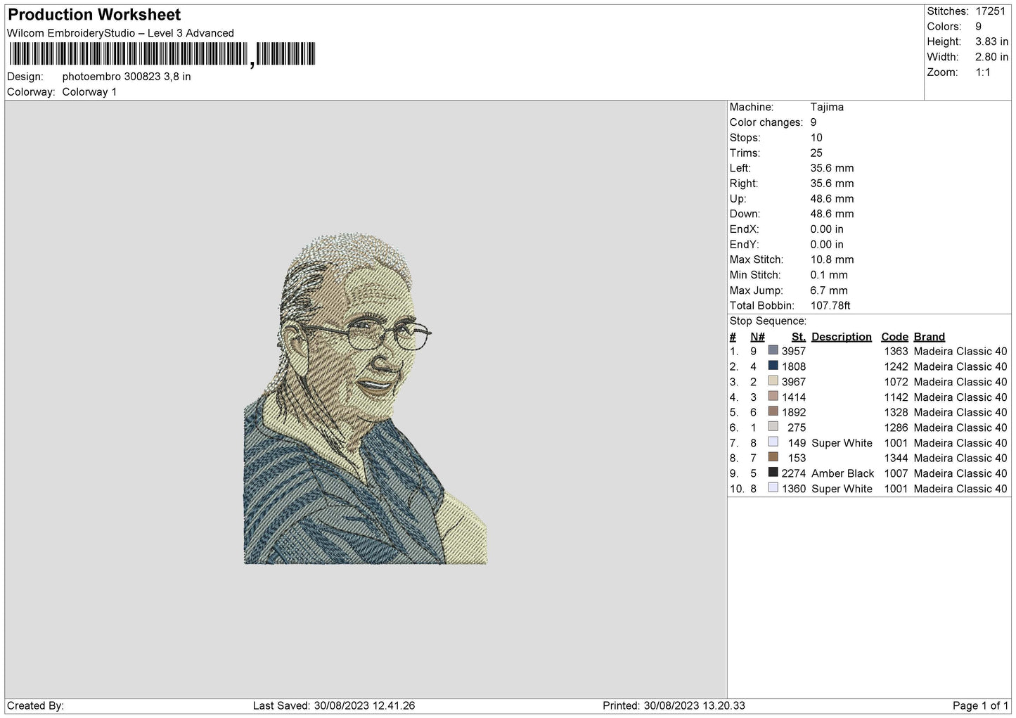 Photoembro 3008 Embroidery File 6 sizes