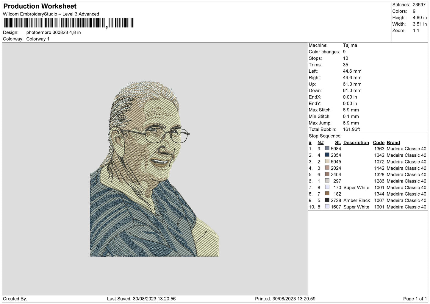 Photoembro 3008 Embroidery File 6 sizes
