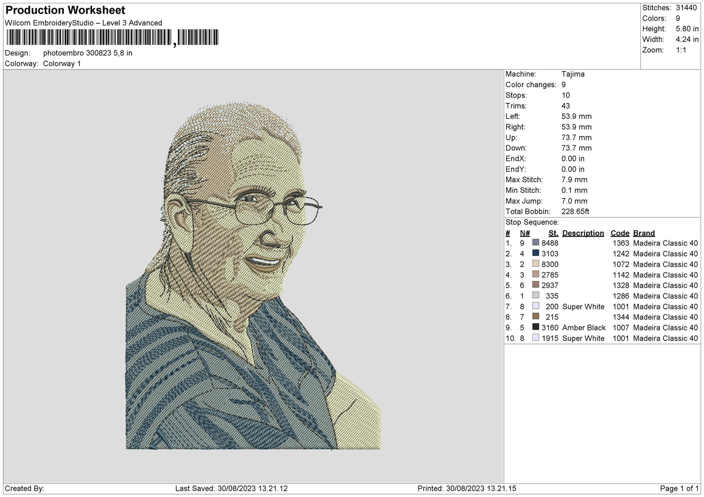 Photoembro 3008 Embroidery File 6 sizes