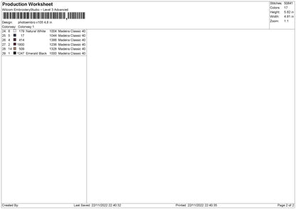 Photoembro V105 Embroidery file 6 sizes