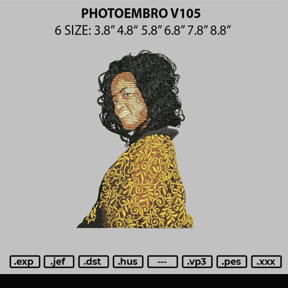 Photoembro V105 Emboidery File 6 sizes