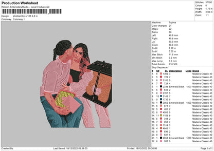 Photoembro V106 92 Embroidery File 6 sizes