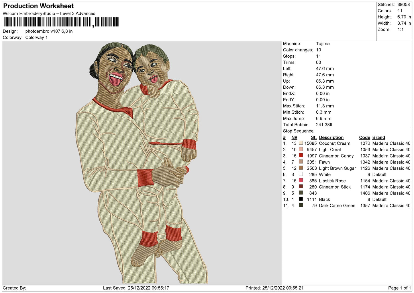 Photoembro V107 Embroidery File 6 Sizes