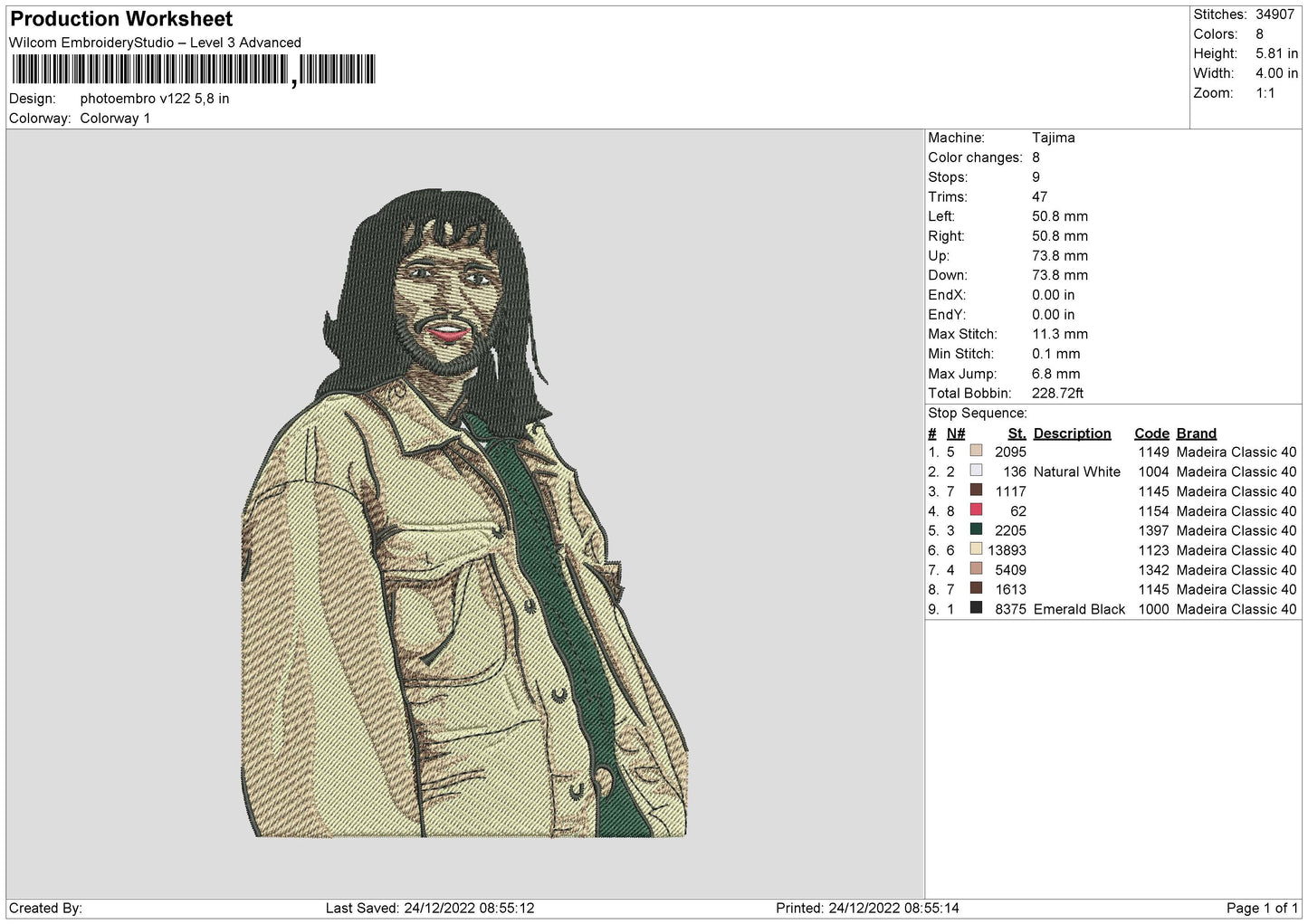 Photoembro V122 Embroidery File 6 sizes
