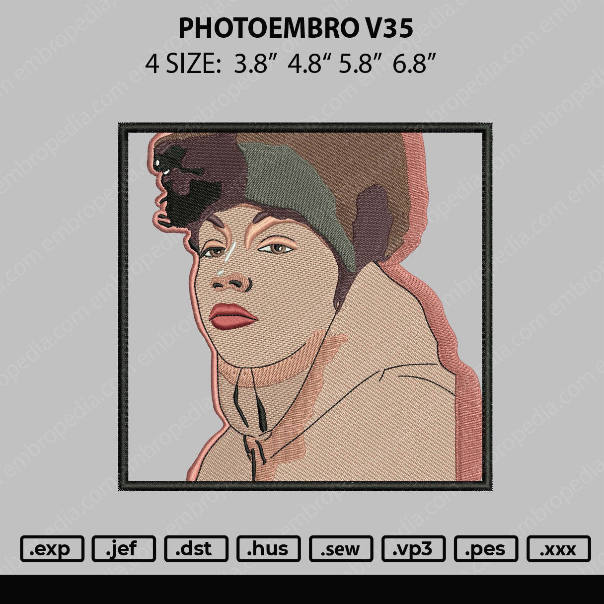 Photoembro V35 Embroidery File 4 size