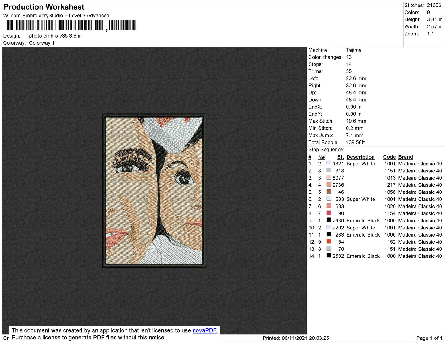 Photo Embro V35 Embroidery File 4 size
