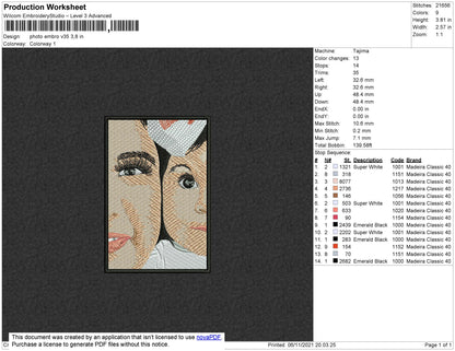 Photo Embro V35 Embroidery File 4 size