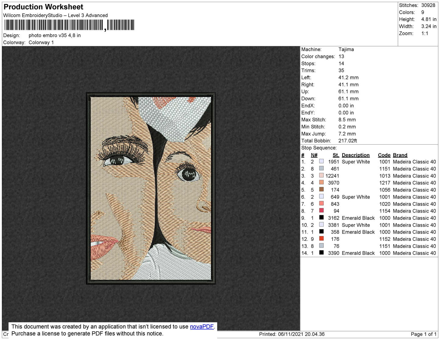 Photo Embro V35 Embroidery File 4 size
