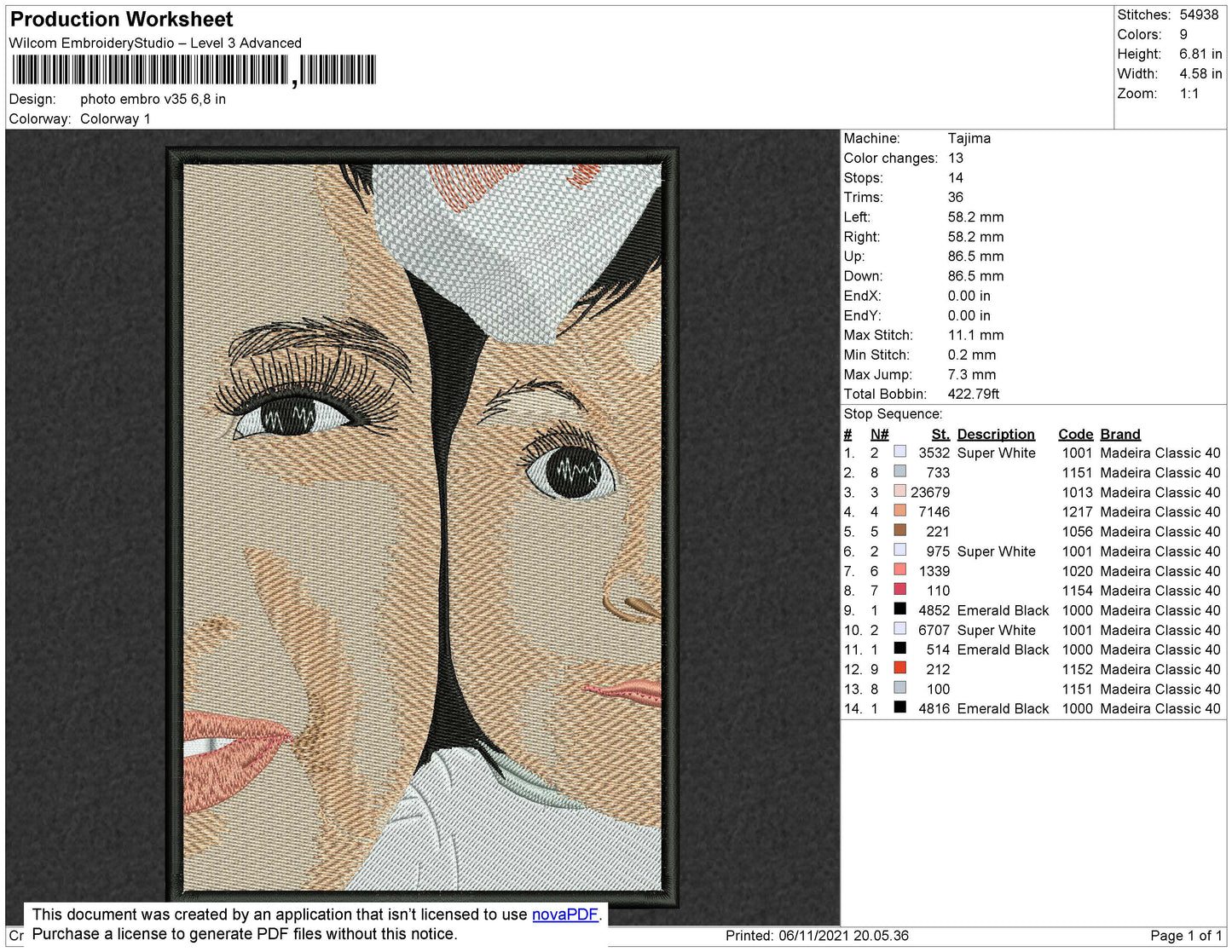 Photo Embro V35 Embroidery File 4 size