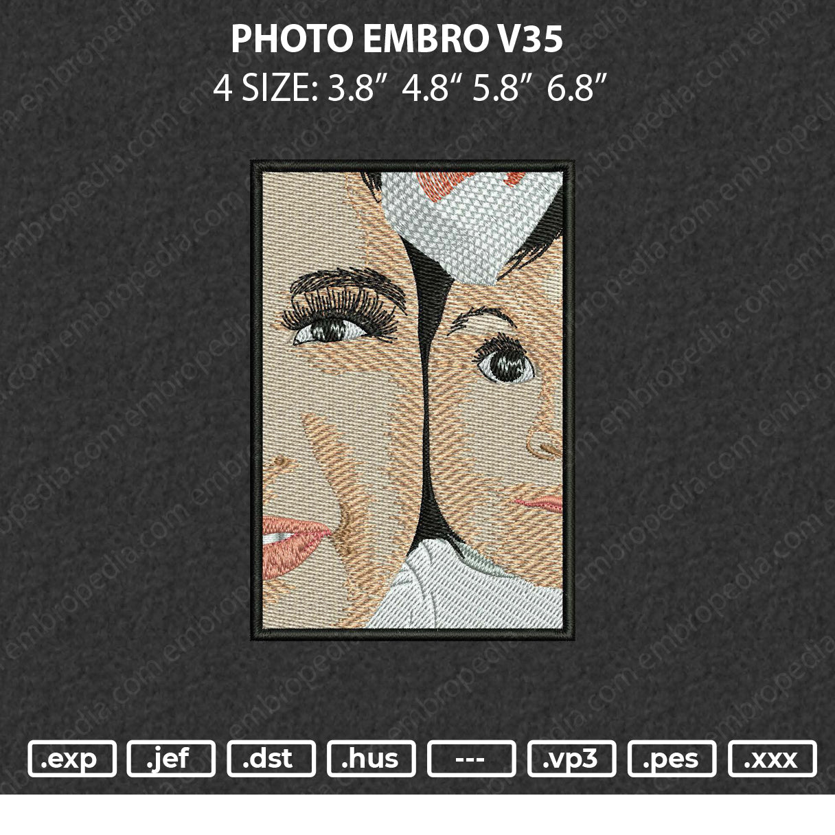 Photo Embro V35 Embroidery File 4 size