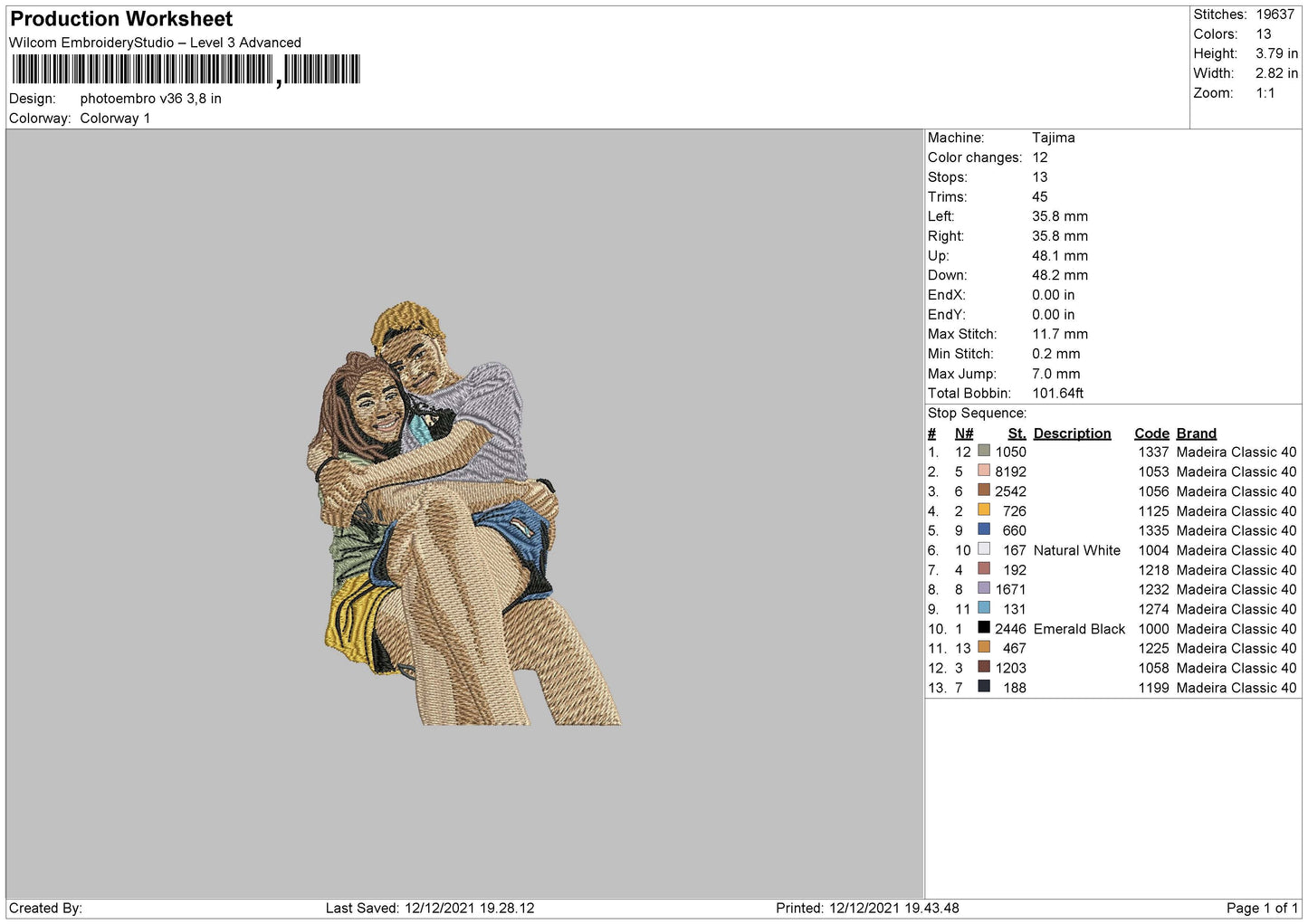 PhotoEmbro V36 Embroidery File 4 size