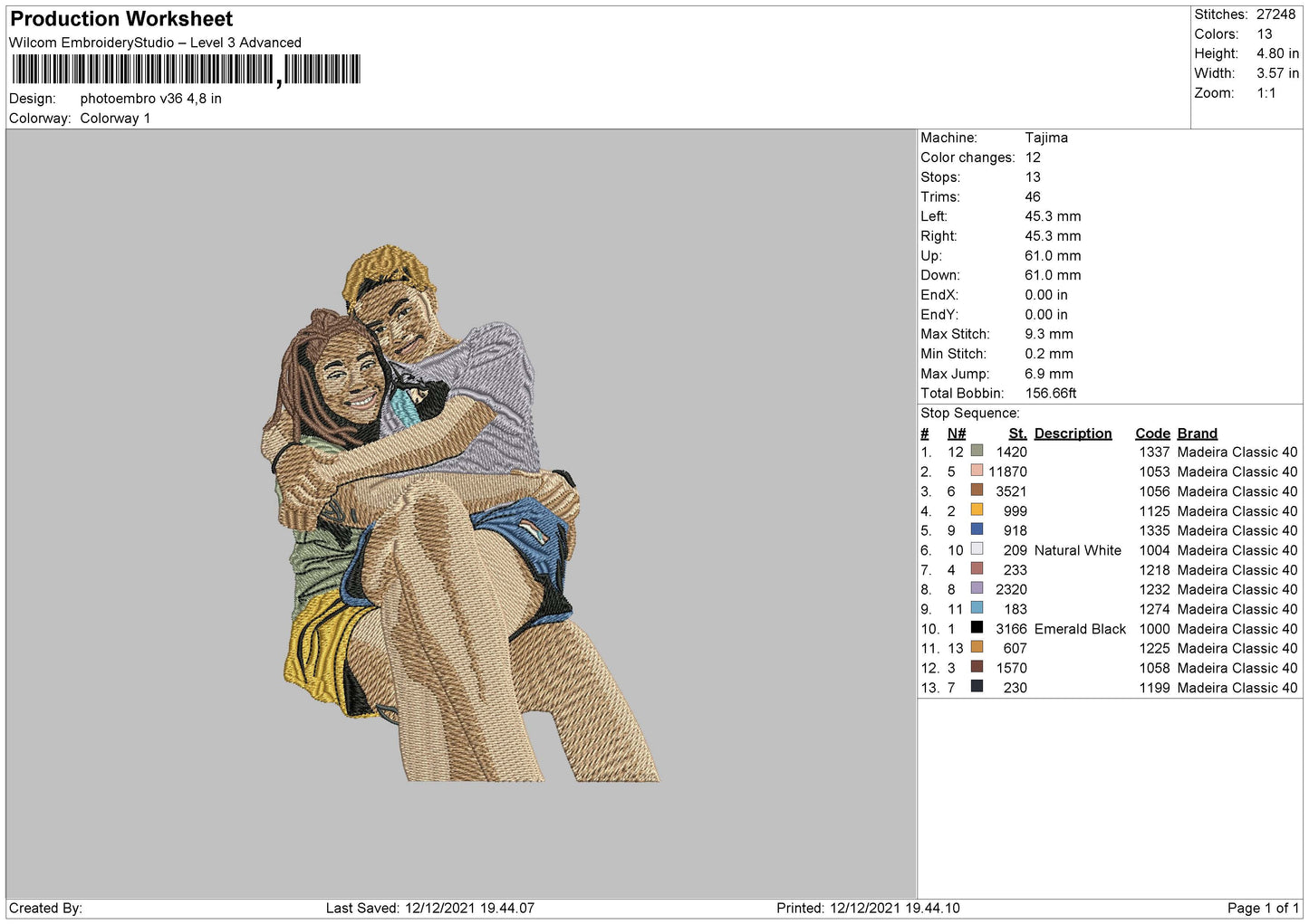 PhotoEmbro V36 Embroidery File 4 size