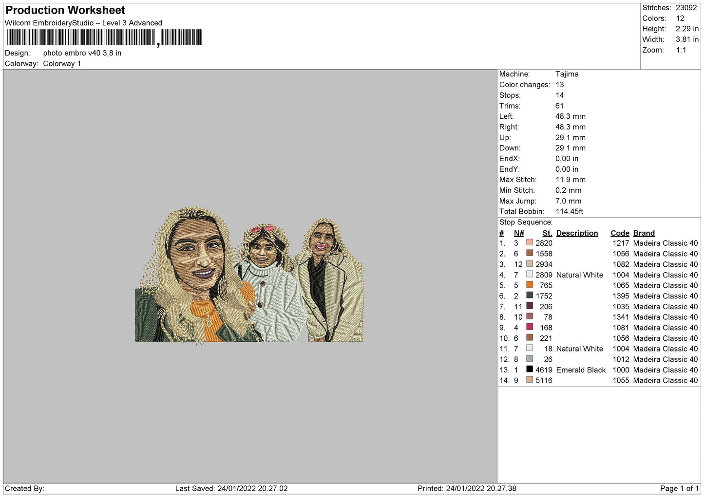 Photo Embro V40 Embroidery File 4 size