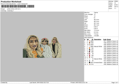 Photo Embro V40 Embroidery File 4 size