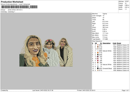 Photo Embro V40 Embroidery File 4 size